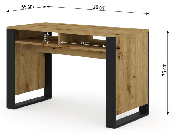 Masă PC Montana (Stejar artisan + Negru). 1124956