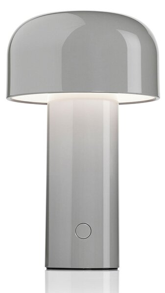 FLOS Bellhop lampă de masă LED încărcabilă, gri, reglabil, Gri, Camera de zi / sufragerie, Plastic, Design