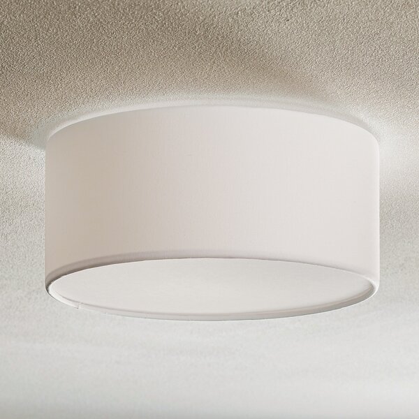 TK Lighting Plafonieră Rondo, albă, Ø 30 cm, reglabil, Alb, dormitor, Țesătură / Textil, Modern