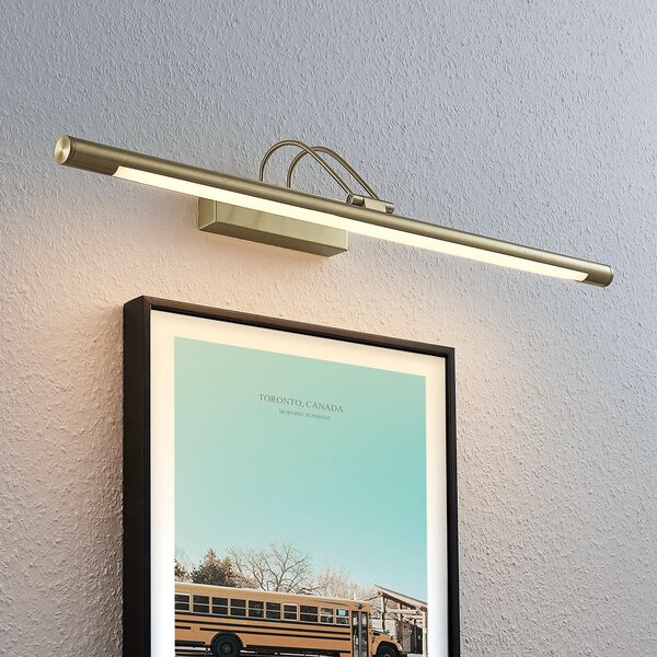 Lindby Mailine aplică tablou LED cu comutator, alamă, Auriu / Alamă, Camera de zi / sufragerie, Metal, Modern