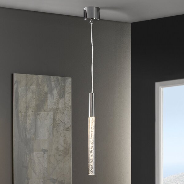 Schuller Valencia Cosmo - lampă pendul LED îngustă chic, Metalic, Camera de zi / sufragerie, Metal, Design