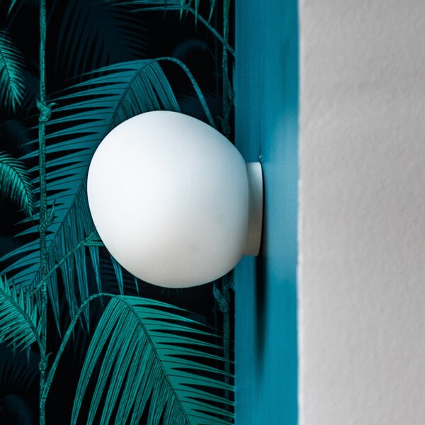 Foscarini Gregg piccola aplică de perete alb IP40, reglabil, Alb, Hol, Sticlă, Design