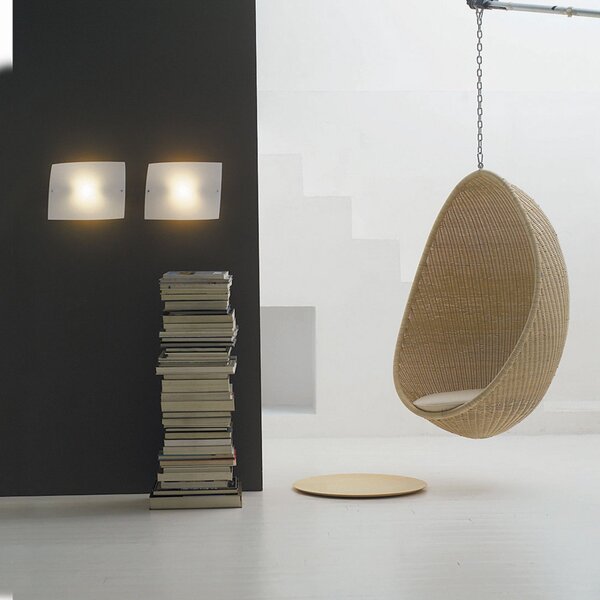 Foscarini Folio piccola aplică de perete, alb, reglabil, Alb, Camera de zi / sufragerie, Sticlă, Design