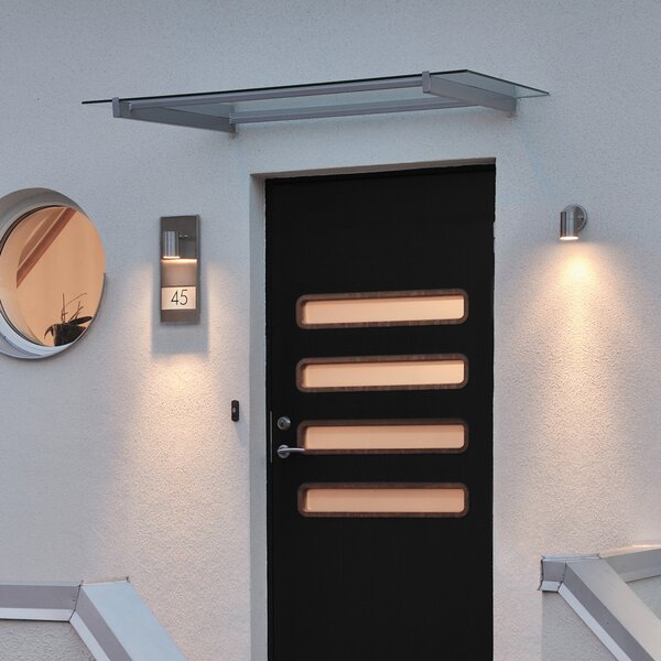 Konstsmide Modena 7655 lumina pentru numere de casă, negru, Negru, Metal, Modern, Soclu de perete jos