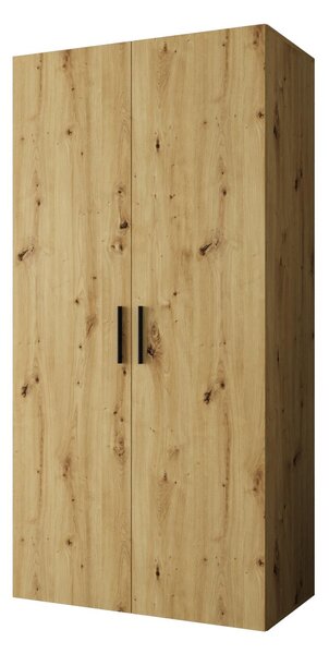 Dulap de haine 100 cm Borry 1 (Stejar artisan + Negru). 1125745