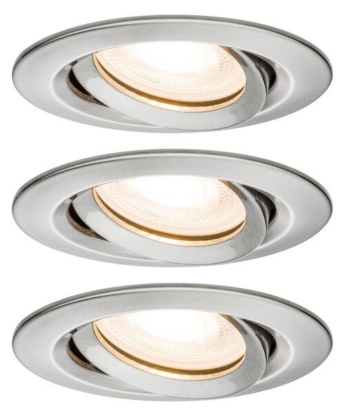 Paulmann Nova Spot LED încastrabil, dimabil, IP65, fier, reglabil, Metalic, Camera de zi / sufragerie, Metal, Modern, Corpuri de iluminat încastrate rotunde