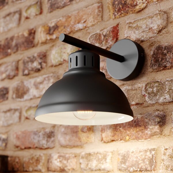 Luminex Aplică de perete Sven, negru, metal, 1 bec, reglabil, Negru, Camera de zi / sufragerie, Metal