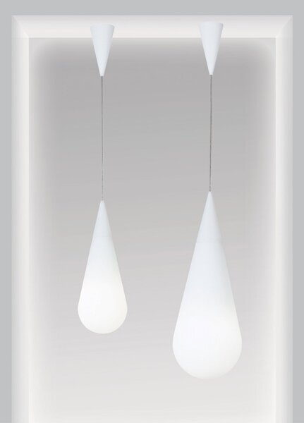 Lustră Pendul Rotaliana, Goccia, reglabil, Alb, Camera de zi, Sticlă, Design