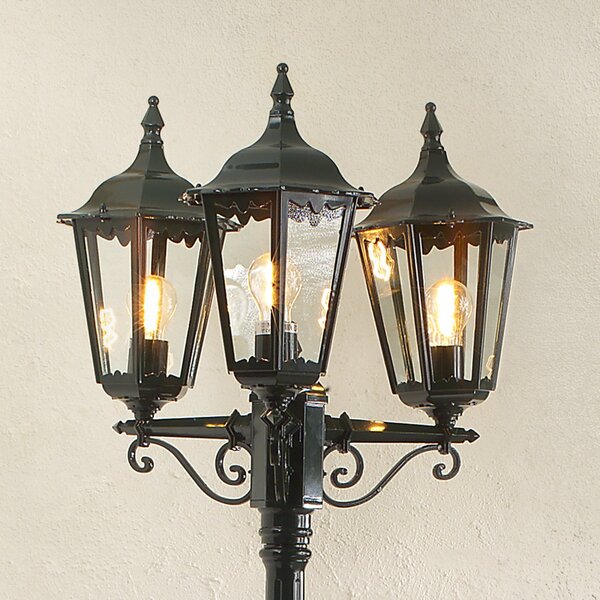 Konstsmide Lampadar Firenze, 3 fluxuri, verde, reglabil, Verde, Sticlă, Casă de țară / Rustic