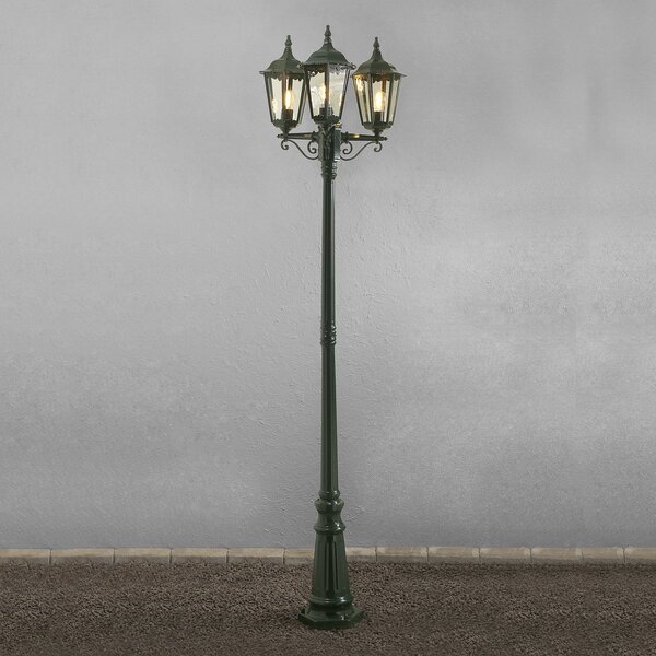 Konstsmide Lampadar Firenze, 3 fluxuri, verde, reglabil, Verde, Sticlă, Casă de țară / Rustic
