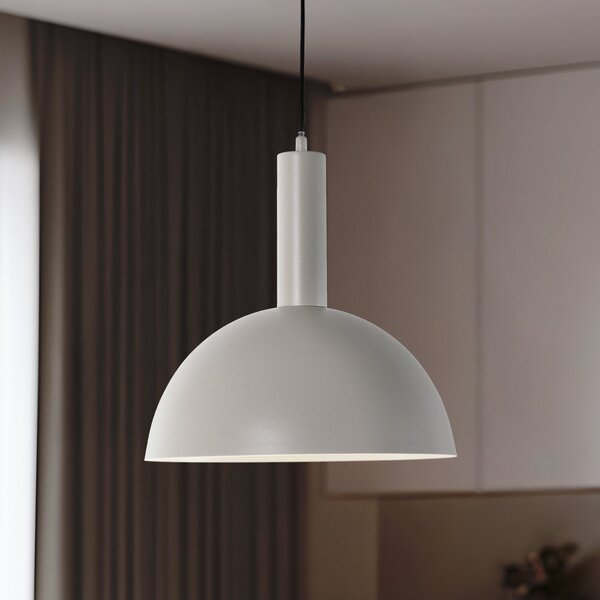 SIGMA Lampă suspendată Vitrum cupola M, taupe, metal, Ø 30 cm, E27, reglabil, Bej, Camera de zi / sufragerie, Metal, Modern
