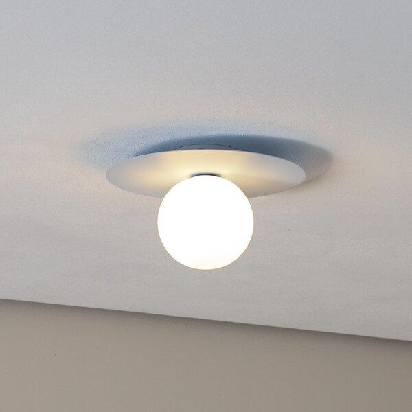 TK Lighting Plafonieră Pixie, albastru deschis, sticlă, Ø 25 cm, sferică, G9, reglabil, Albastru, Camera de zi / sufragerie, Metal, Modern