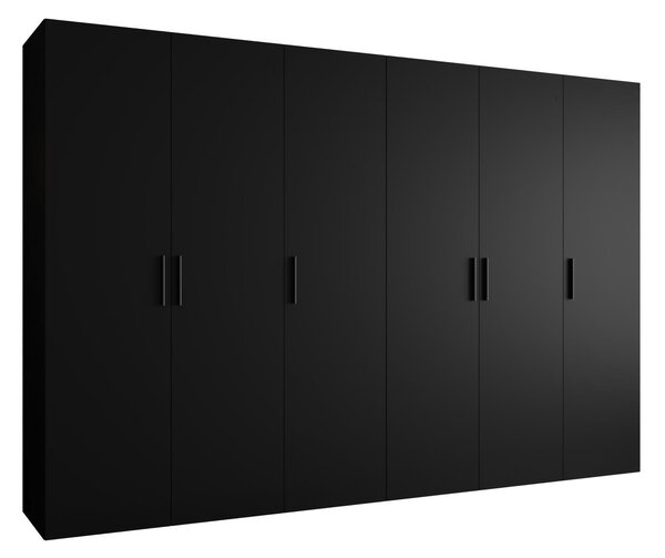 Dulap de haine 300 cm Borry 1 (Negru + Negru). 1125794