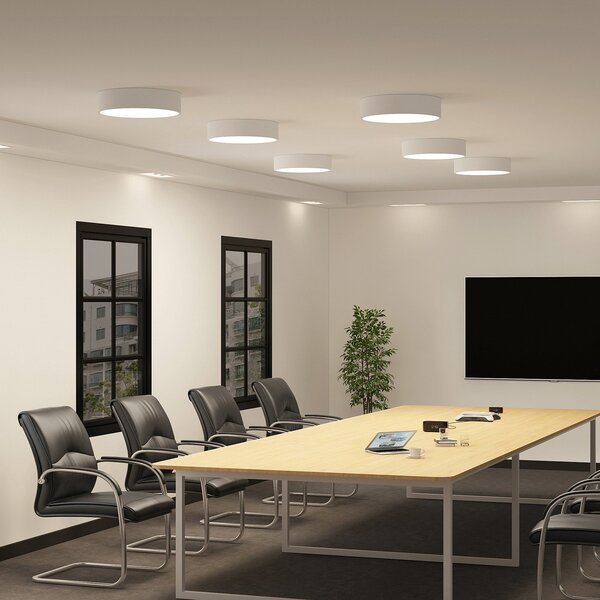Arcchio plafonieră LED Noabelle, Ø 40 cm, alb, metal, reglabil, Alb, Bucătărie, Metal, Modern