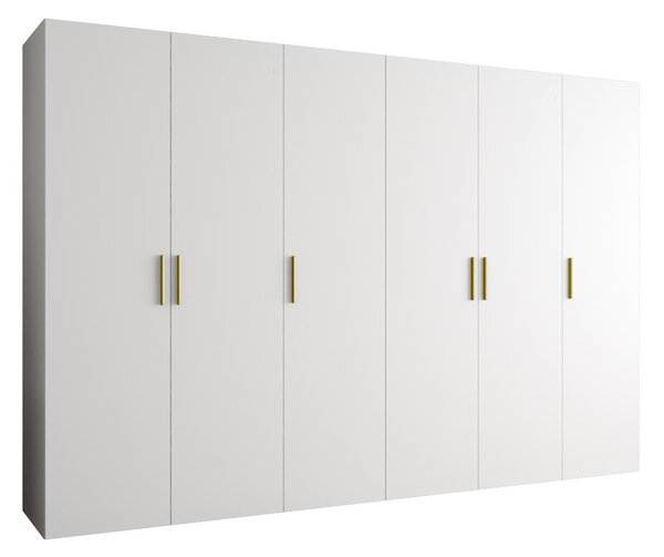 Dulap de haine 300 cm Borry 1 (alb + Auriu). 1125793