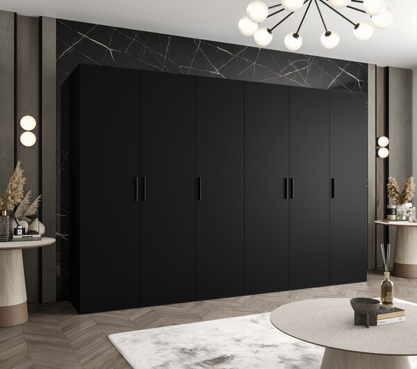 Dulap de haine 300 cm Borry 1 (Negru + Negru). 1125794