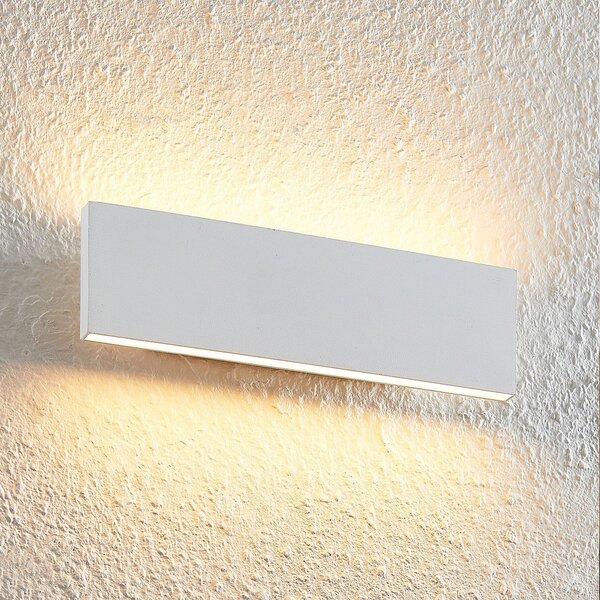 Lindby Ignazia Aplică de perete LED, 28 cm, alb, metal, sus/jos, reglabil, Alb, Camera de zi / sufragerie, Metal, Modern