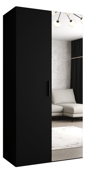 Dulap de haine 100 cm Borry 2 (Negru + Negru). 1125805