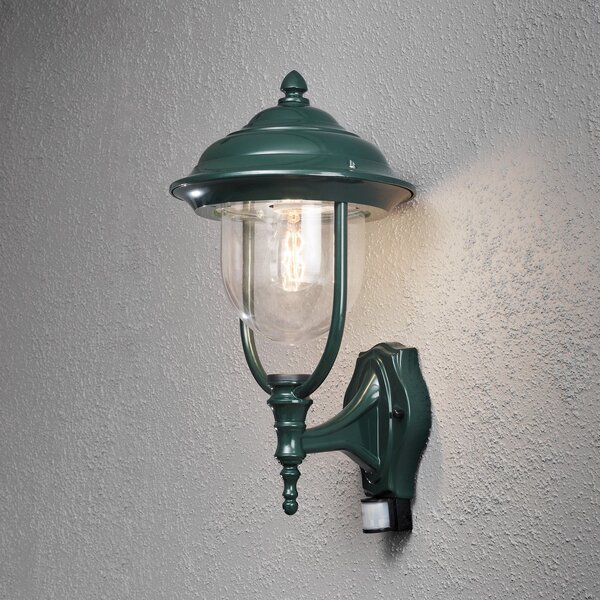 Konstsmide Aplică exterior Parma, detector de mișcare, verde, Verde, Metal, Casă de țară / Rustic