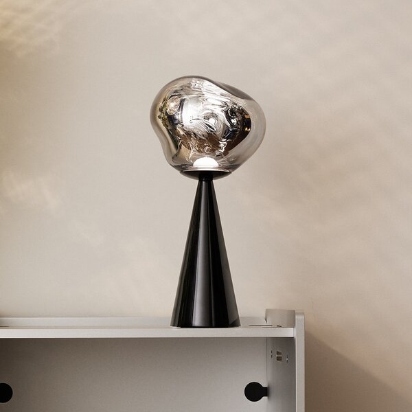 Tom Dixon Lampa de masă cu baterie LED Melt Portable, negru, 29 cm, reglabil, Negru, dormitor, Plastic, Design