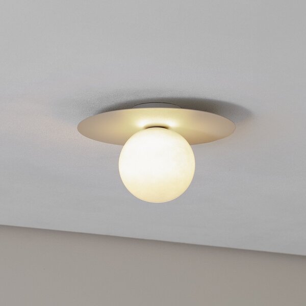TK Lighting Plachetă Pixie, bej, sticlă, Ø 25 cm, sferică, G9, reglabil, Bej, Camera de zi / sufragerie, Metal, Modern