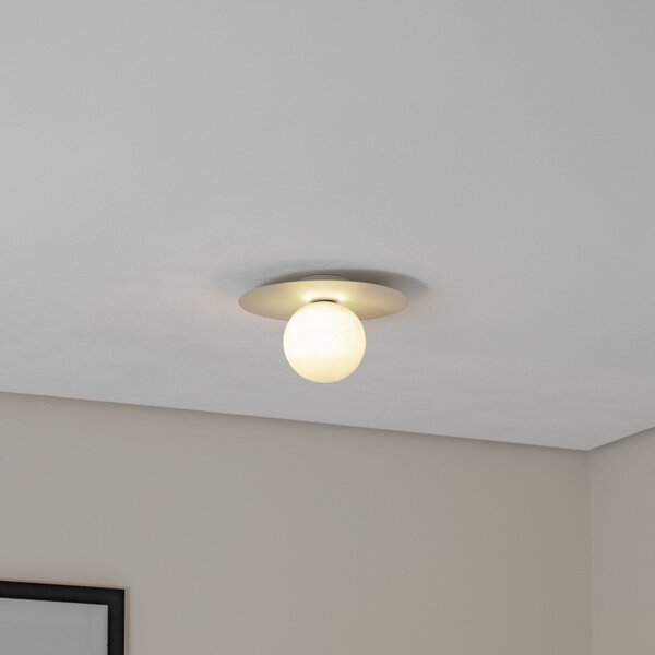 TK Lighting Plachetă Pixie, bej, sticlă, Ø 25 cm, sferică, G9, reglabil, Bej, Camera de zi / sufragerie, Metal, Modern