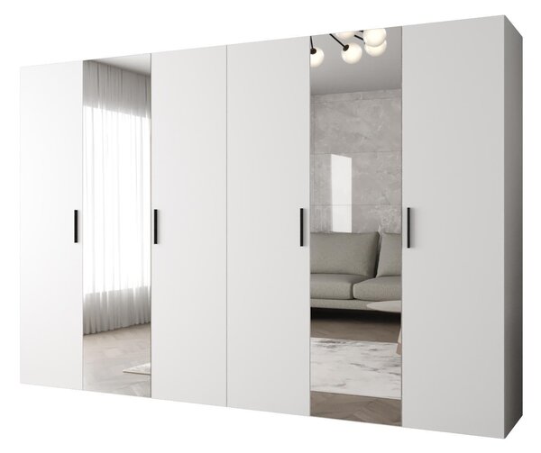 Dulap de haine 300 cm Borry 2 (alb + Negru). 1125846