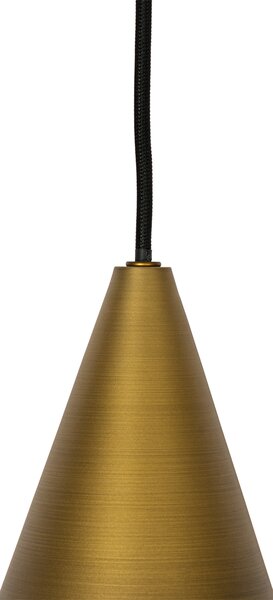 Lampă suspendată modernă aurie cu sticlă chihlimbar 3 lumini - Drop