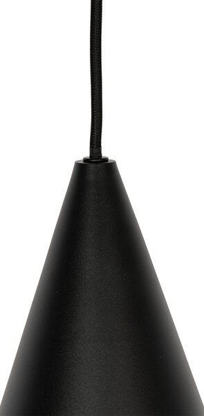 Lampa suspendata moderna neagra cu sticla fumurie 3 lumini - Drop