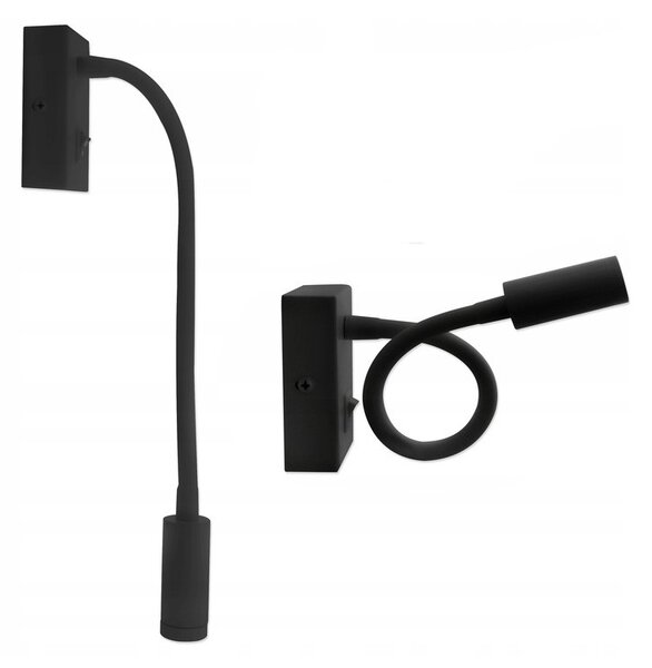 Lampa de perete, LED COB, lumina alb neutra, 150 lm, flexibila, negru