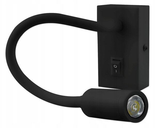 Lampa de perete, LED COB, lumina alb neutra, 150 lm, flexibila, negru