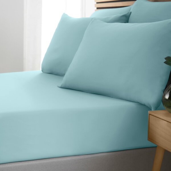 Cearceaf albastru cu elastic 90x190 cm So Soft Easy Iron – Catherine Lansfield