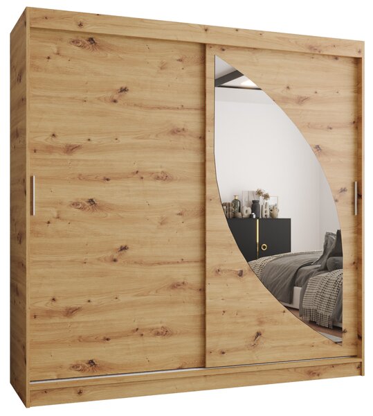 Dulap de haine 200 cm Milain (Stejar artisan). 1126009