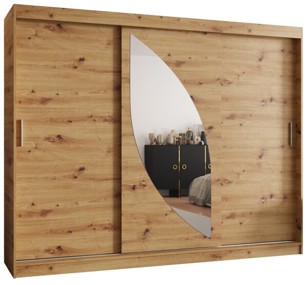 Dulap de haine 250 cm Milain (Stejar artisan). 1126014