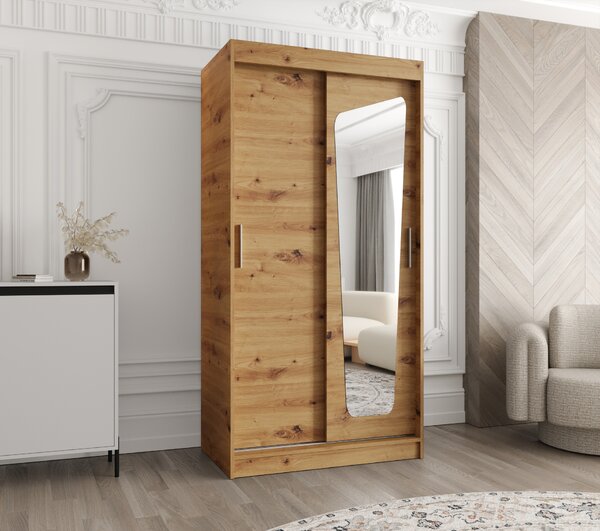 Dulap de haine 100 cm Mokka (Stejar artisan). 1126019