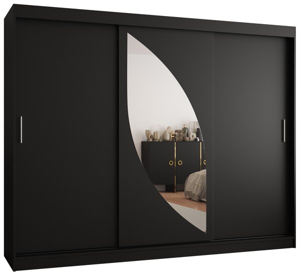 Dulap de haine 250 cm Milain (Negru). 1126016