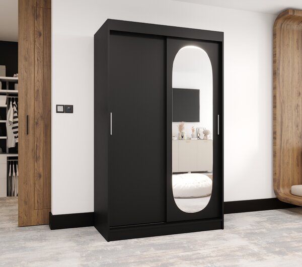 Dulap de haine 120 cm Ronny (Negru). 1126049