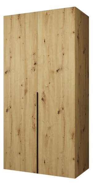 Dulap de haine 100 cm Alice 1 (Stejar artisan + Negru). 1126091