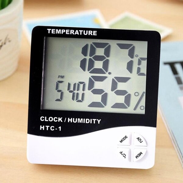 Statie meteo cu higrometru, ecran LCD, alarma, afisaj ora, data, calendar