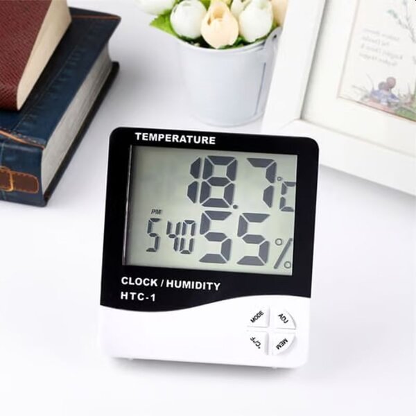 Statie meteo cu higrometru, ecran LCD, alarma, afisaj ora, data, calendar