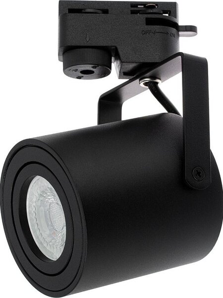 Proiector LED GU10 35W, orientabil cu adaptor de sina monofazata, metalic, negru