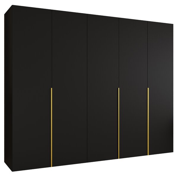 Dulap de haine 250 cm Alice 1 (Negru + Auriu). 1126131