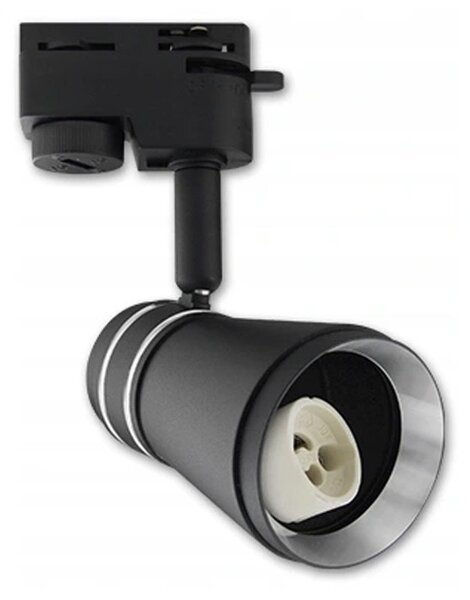 Spot pe sina, dulie GU10, reglare directie lumina, IP20, negru argintiu