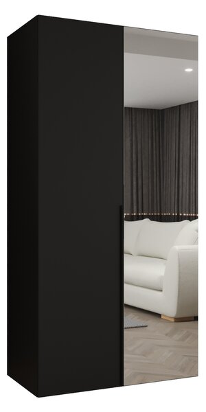 Dulap de haine 100 cm Alice 2 (Negru + Negru). 1126151