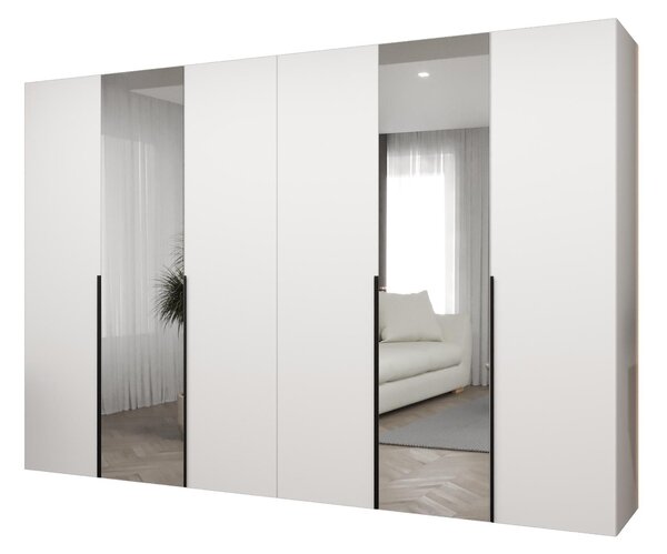 Dulap de haine 300 cm Alice 2 (alb + Negru). 1126192