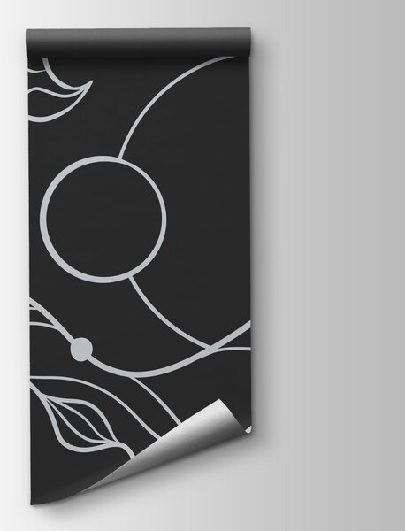 Fototapet Desen în alb-negru cu un motiv în formă de spirală, Fototapet abstracte, Fototapet populare, t01047v2 - Tapeko.ro