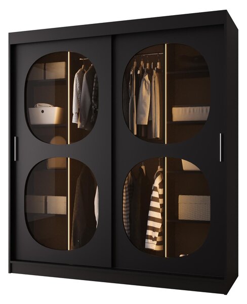 Dulap de haine 180 cm Boomer 2 (Negru) (cu iluminat). 1126266