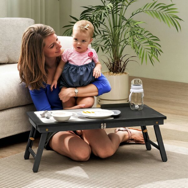 HOMCOM Suport Monitor Inclinabil și Reglabil cu Sertar Lateral, din Lemn, 83,5x33x23,5-34 cm, Negru | Aosom Romania