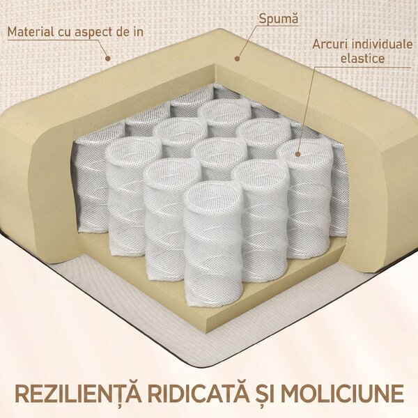 HOMCOM Fotoliu Modern Reclinabil 135° cu Suport pentru Picioare și Suporturi pentru Pahare Bej | Aosom Romania