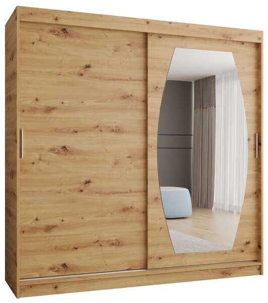 Dulap de haine 200 cm Rosaria (Stejar artisan). 1126304